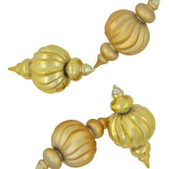 Commercial Size Shatterproof 2-Finish Finial Christmas Ornaments - Gold -10