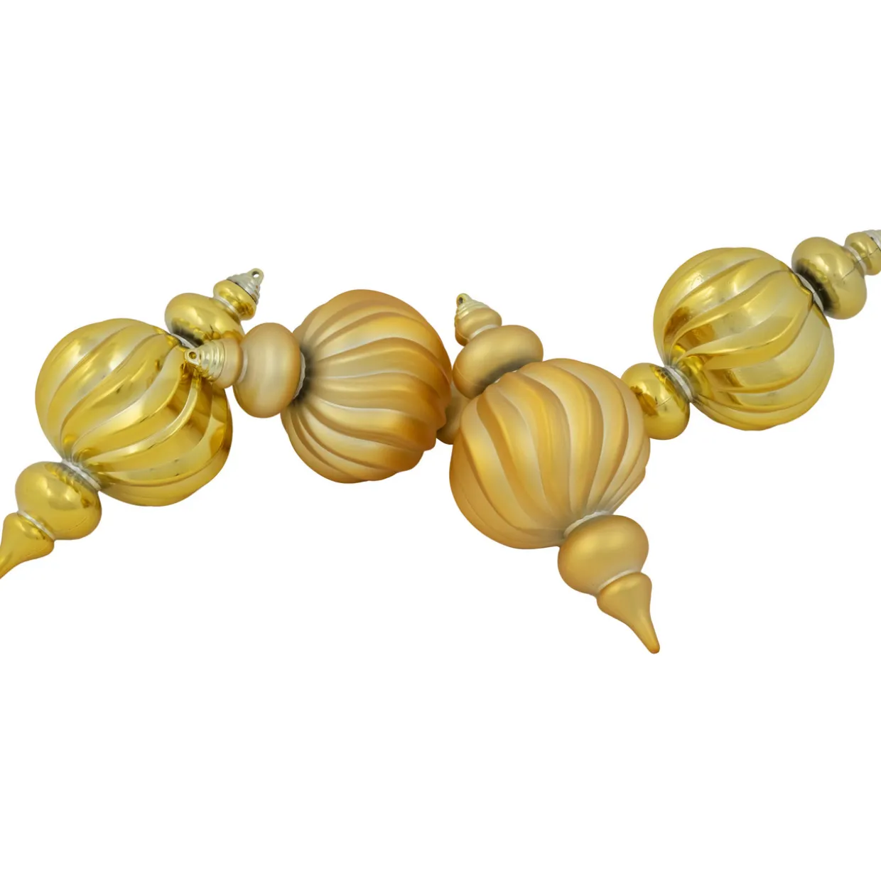 Commercial Size Shatterproof 2-Finish Finial Christmas Ornaments - Gold -10" - 4ct
