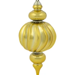 Commercial Size Shatterproof 2-Finish Finial Christmas Ornaments - Gold -10