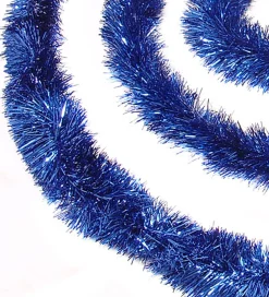 Commercial Tinsel Foil Christmas Garland - 50' x 2.5" - Lavish Blue - Unlit