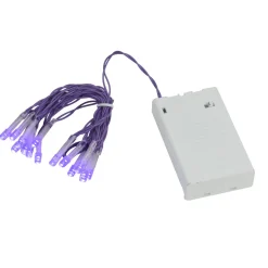 15-Count Battery Operated Purple LED Micro Christmas Lights - 4.8 ft Purple Wire