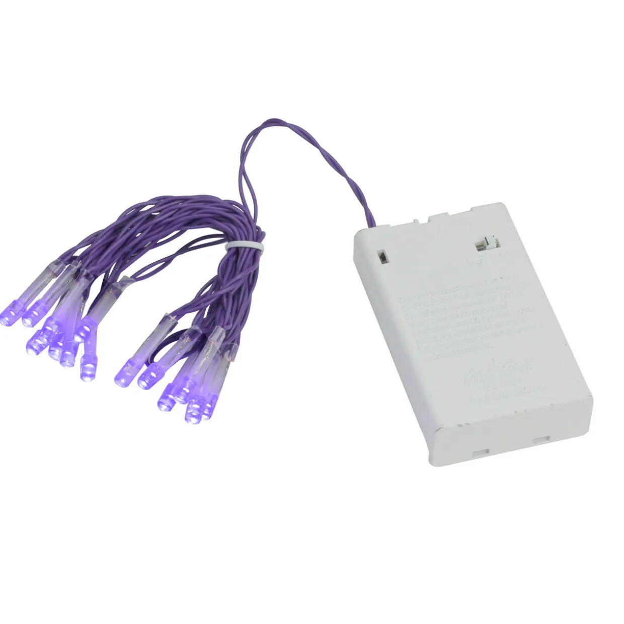 15-Count Battery Operated Purple LED Micro Christmas Lights - 4.8 ft Purple Wire