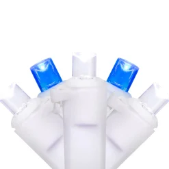 50-Count Blue and White LED Wide Angle Christmas Lights - 16.25 ft White Wire