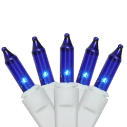 150-Count Blue Mini Icicle Christmas Light Set - 8.75ft, White Wire