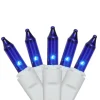 100-Count Blue Mini Icicle Incandescent Christmas Light Set, 5.75ft White Wire