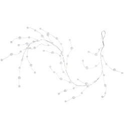 10-Count B/O Warm White LED Pom Pom Garland Christmas Lights - 3' Clear Wire