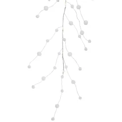 10-Count B/O Warm White LED Pom Pom Garland Christmas Lights - 3' Clear Wire