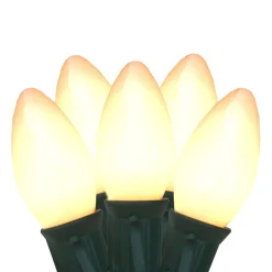 25-Count Clear and White Opaque C9 Christmas Light Set, 24ft Green Wire