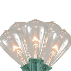 10-Count Clear Edison Glass Patio Lights, 9ft Green Wire