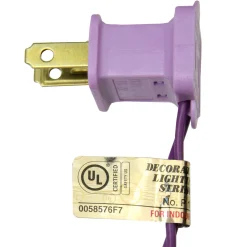 50-Count Clear Incandescent Mini Christmas Light Set, 19ft Purple Wire