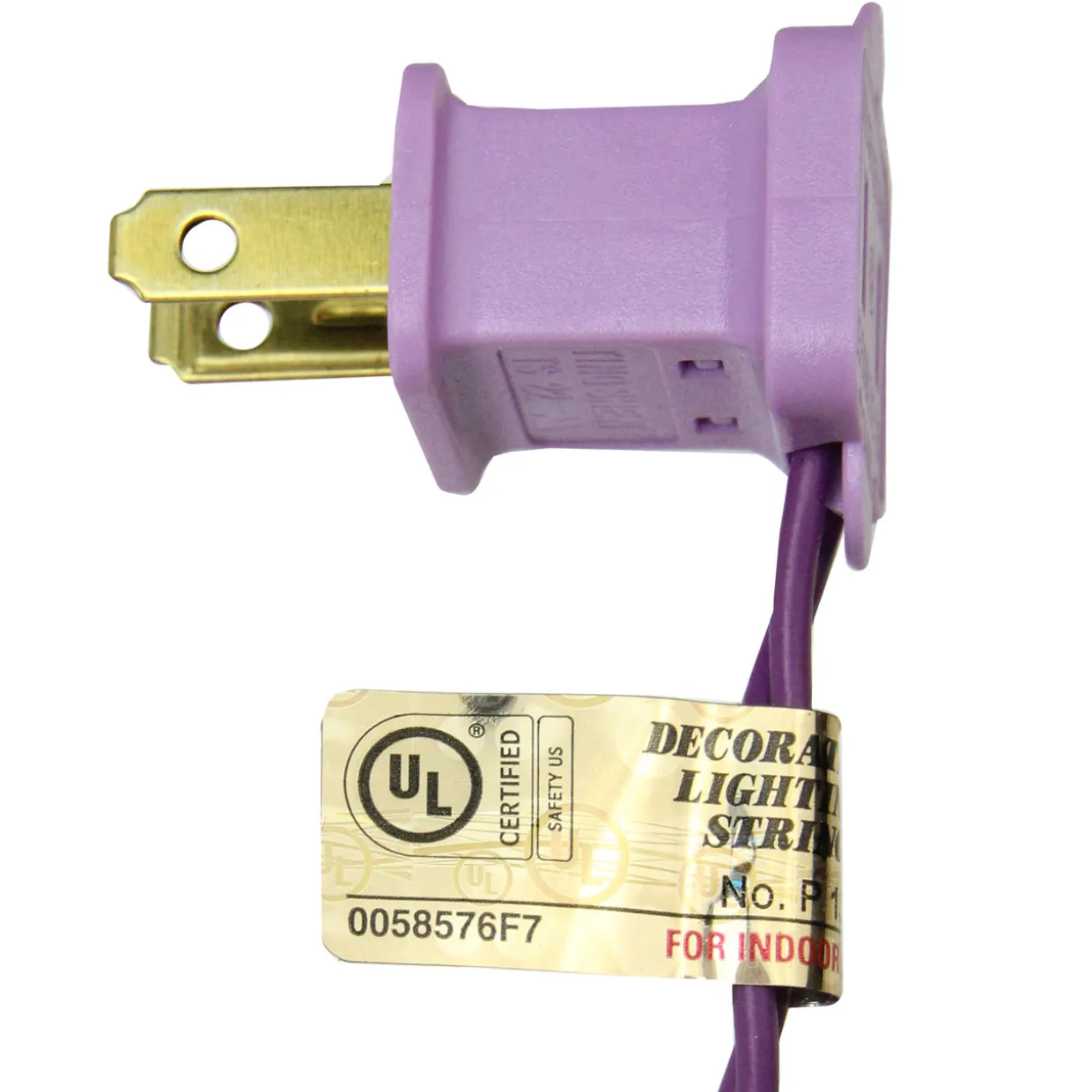 50-Count Clear Incandescent Mini Christmas Light Set, 19ft Purple Wire