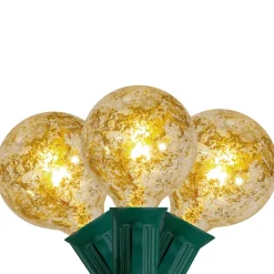 10-Count Clear Mercury Glass G50 Globe Christmas Light Set, 9ft Green Wire