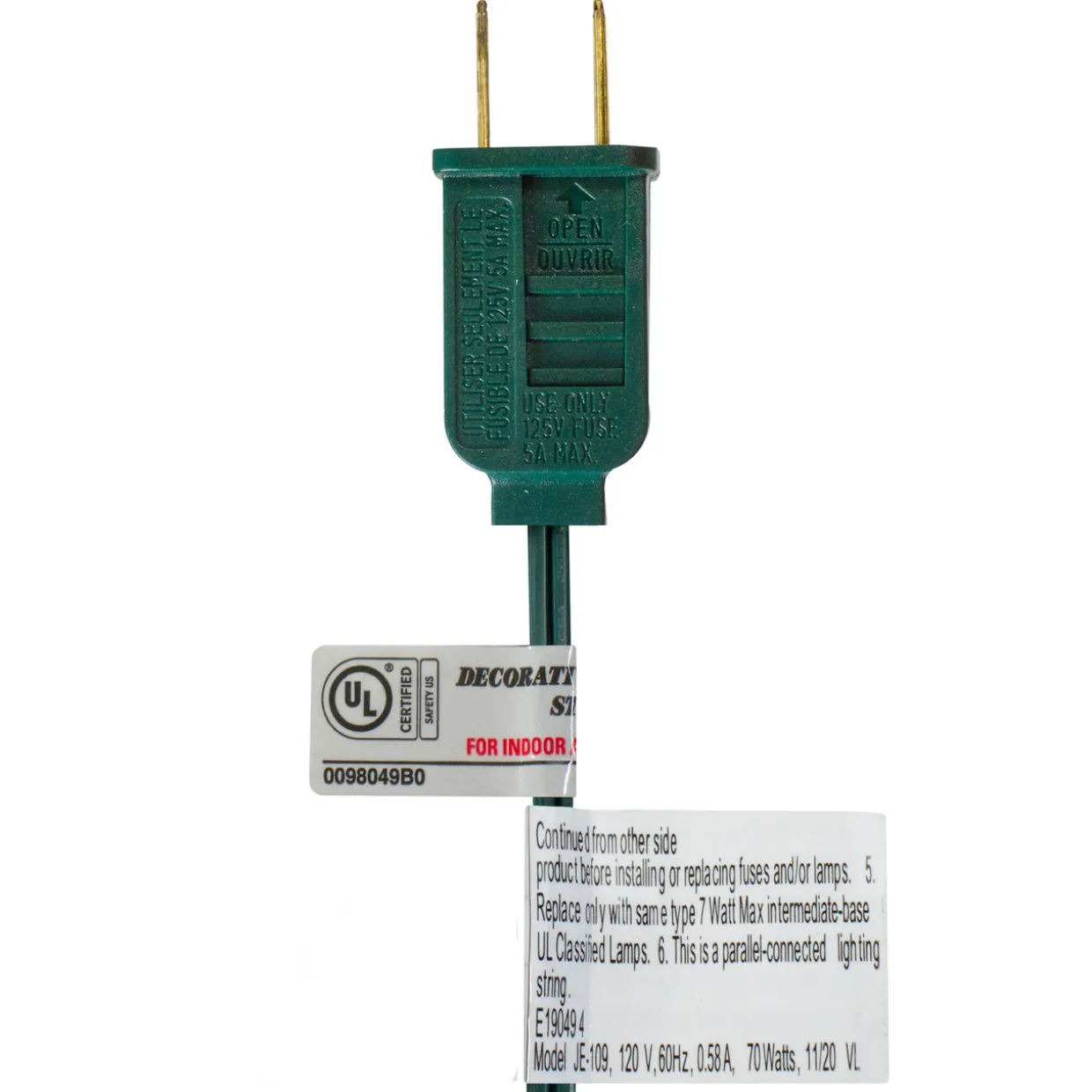 10-Count Clear Mercury Glass G50 Globe Christmas Light Set, 9ft Green Wire