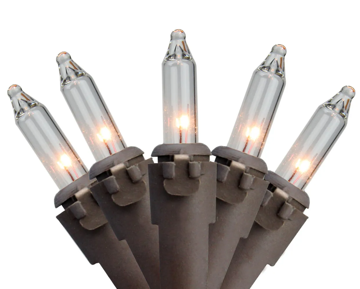 300-Count Clear Mini Christmas Lights Set - 61' Brown Wire