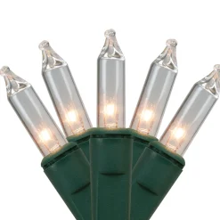 450-Count Clear Mini Christmas Lights - 83.25' Green Wire
