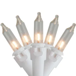100-Count Clear Mini Christmas Light Set, 20.25ft White Wire