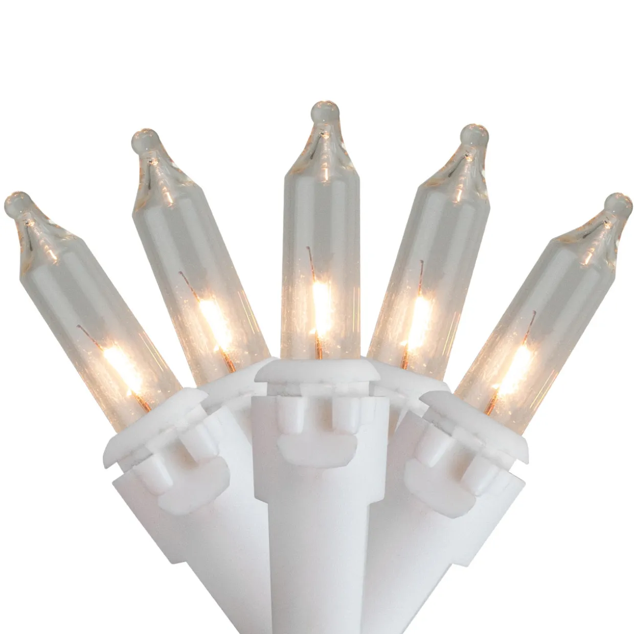 100-Count Clear Mini Christmas Light Set, 20.25ft White Wire