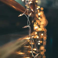 100-Count Clear Mini Christmas Light Set, 20.25ft White Wire