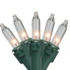 20-Count Clear Mini Christmas Light Set, 4ft Green Wire