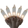 35-Count Clear Mini Christmas Lights Set, 7ft Brown Wire