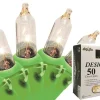 50-Count Clear Mini Christmas Light Set, 14ft Green Wire