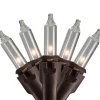 300-Count Clear Mini Christmas Light Set, 149.6ft Brown Wire