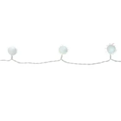 40-Count Cool White Iridescent Snowball LED Christmas Lights - 19.2 ft White Wire