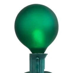 10-Count Frosted Red, White and Green G50 Globe Patio Lights, 9ft Green Wire