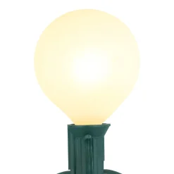 10-Count Frosted Red, White and Green G50 Globe Patio Lights, 9ft Green Wire