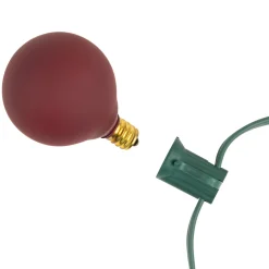 10-Count Frosted Red, White and Green G50 Globe Patio Lights, 9ft Green Wire