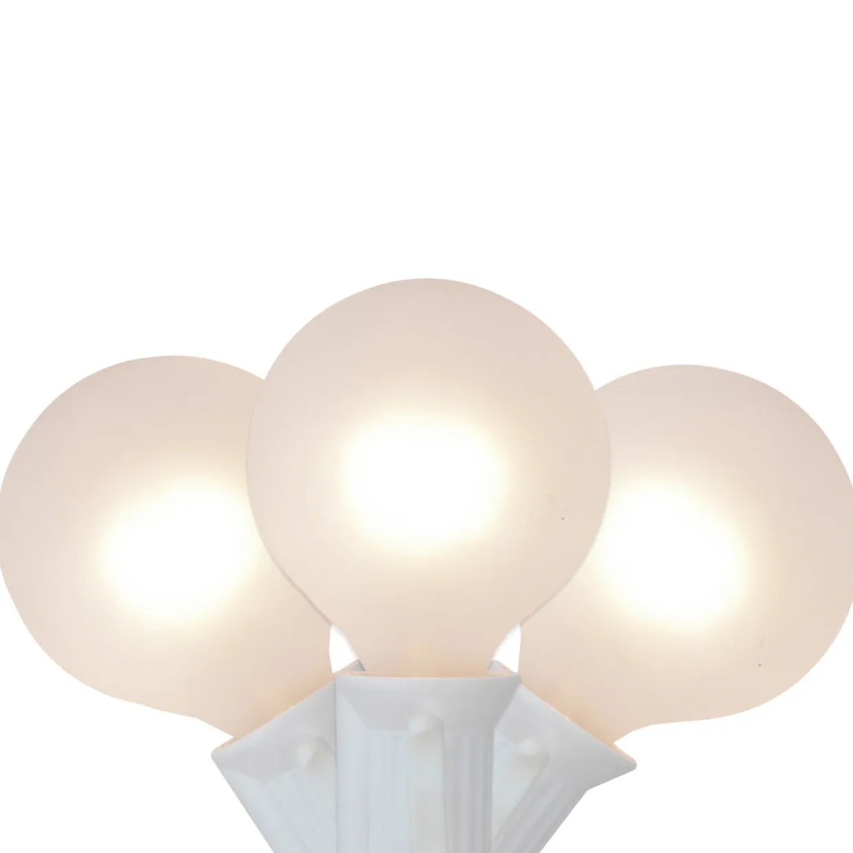 10-Count Frosted White G40 Globe Christmas Light Set - 9ft White Wire