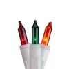 140-Count Green and Red Ever Glow Chasing Mini Christmas Light Set, 34.75 ft White Wire