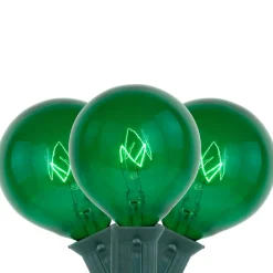 10-Count Green G50 Globe Christmas Patio Lights- 9ft, Green Wire