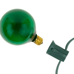 10-Count Green G50 Globe Christmas Patio Lights- 9ft, Green Wire