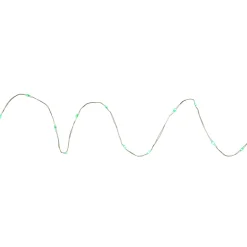 50-Count Green LED Micro Fairy Christmas Lights - 16ft, Copper Wire