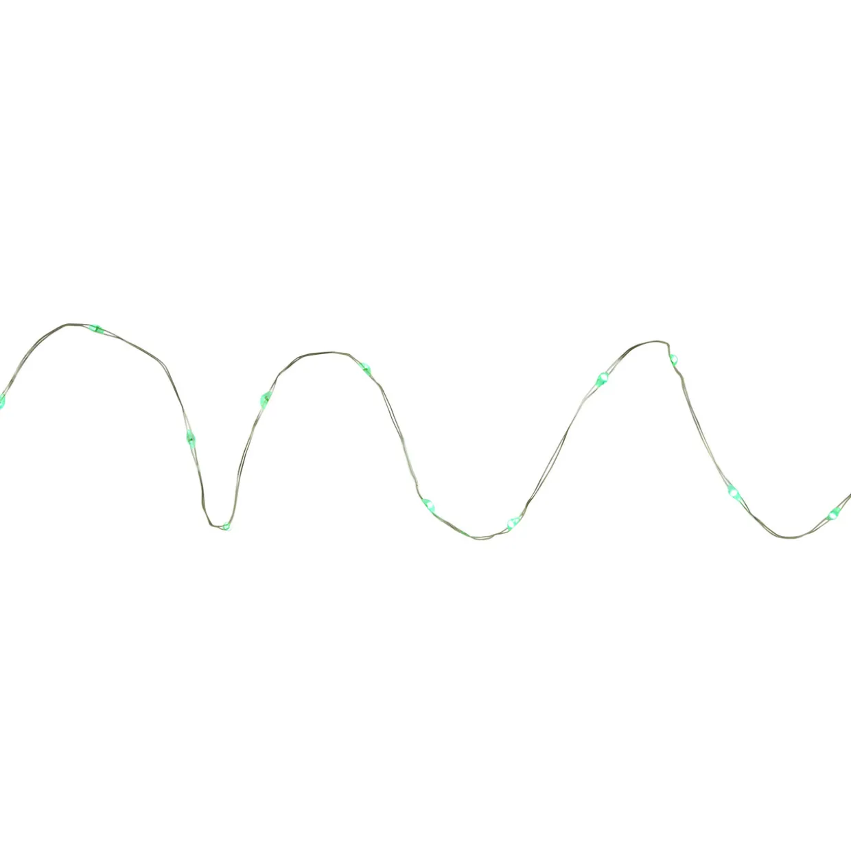 50-Count Green LED Micro Fairy Christmas Lights - 16ft, Copper Wire