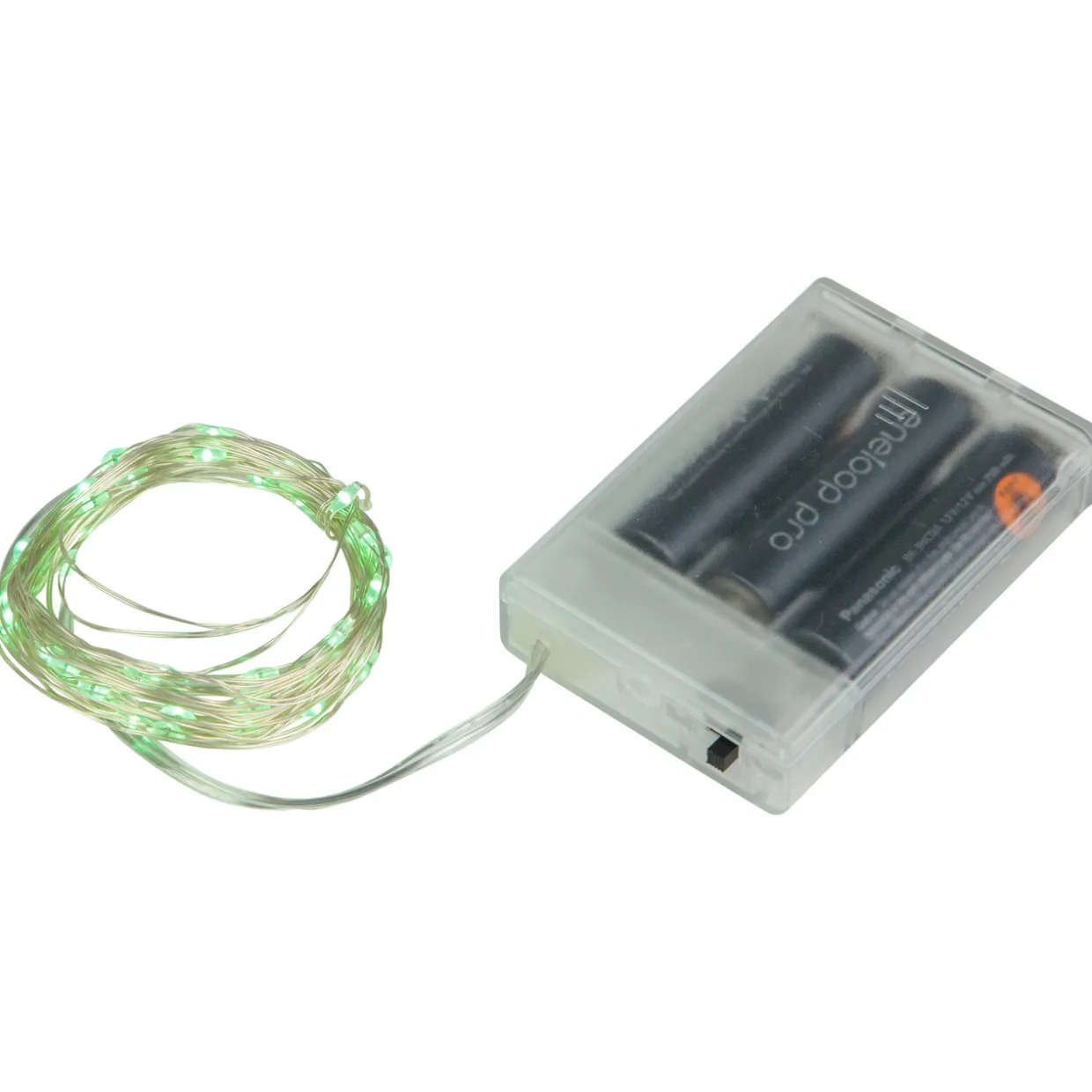 50-Count Green LED Micro Fairy Christmas Lights - 16ft, Copper Wire