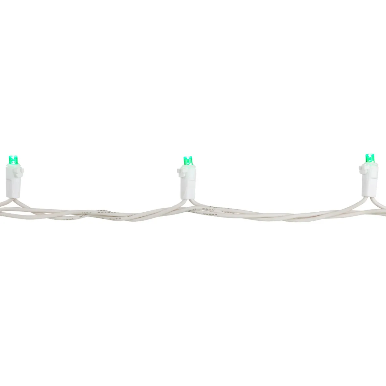 50-Count Green LED Wide Angle Christmas Lights, 16.25 ft White Wire