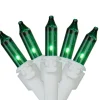 35-Count Green Mini Christmas Light Set, 7ft White Wire
