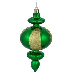 8-Count Green Shatterproof Finial Christmas Ornaments, 6