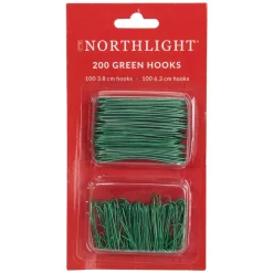 200-Count Home Decoration and Gift Collections Green Ornament Hooks 2.5"