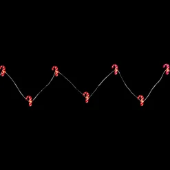 20-Count LED Candy Cane Christmas Fairy Lights, 6.5 ft Silver Wire