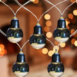 10-Count LED Christmas Trees in Bulbs, Warm White Lights, 4.25ft Clear Wire