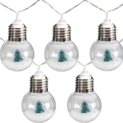 10-Count LED Christmas Trees in Bulbs, Warm White Lights, 4.25ft Clear Wire