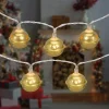 10-Count LED Gold Christmas Bells Fairy Lights, 5.5ft, Copper Wire