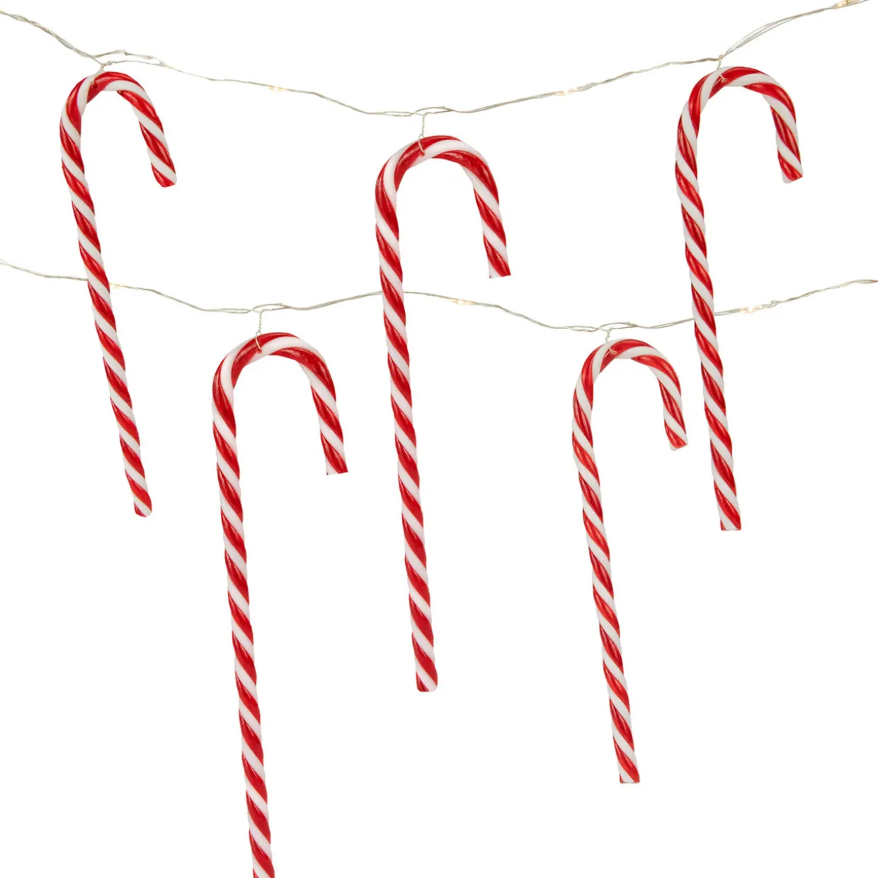 10-Count LED Micro Fairy Christmas Lights with Candy Canes