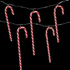 10-Count LED Micro Fairy Christmas Lights with Candy Canes