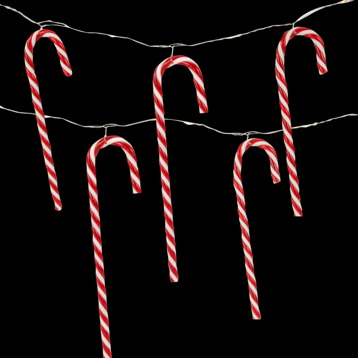 10-Count LED Micro Fairy Christmas Lights with Candy Canes