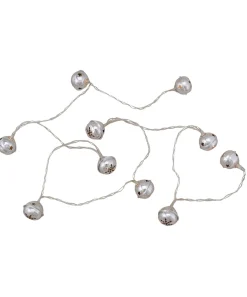 10-Count LED Silver Christmas Bells Fairy Lights, 5.5ft, Copper Wire