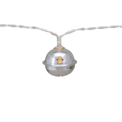 10-Count LED Silver Christmas Bells Fairy Lights, 5.5ft, Copper Wire